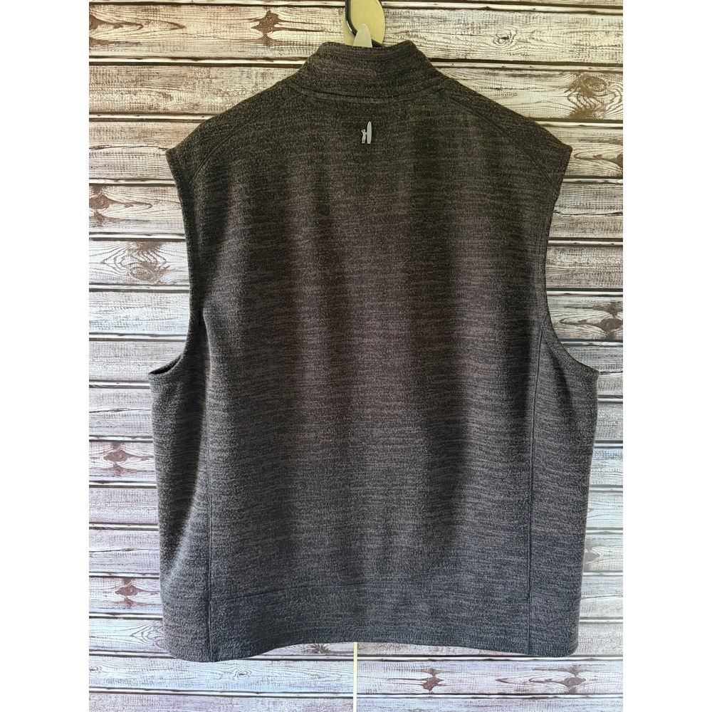 Johnnie-O Men's Full-Zip Sleeveless Vest Size XL Black Gray Logo Pockets